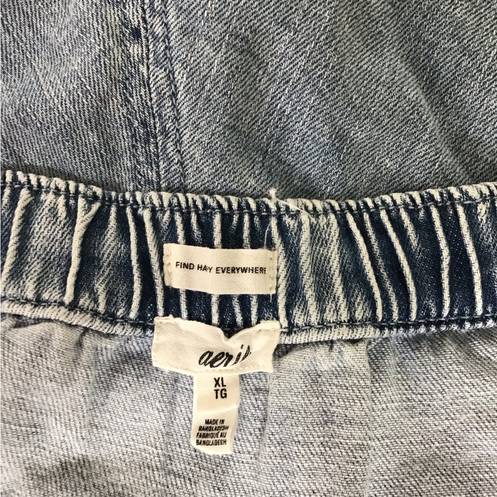 Aerie skirt size XL blue denim Find Happy Everywhere circle skater Pull On - Picture 3 of 5